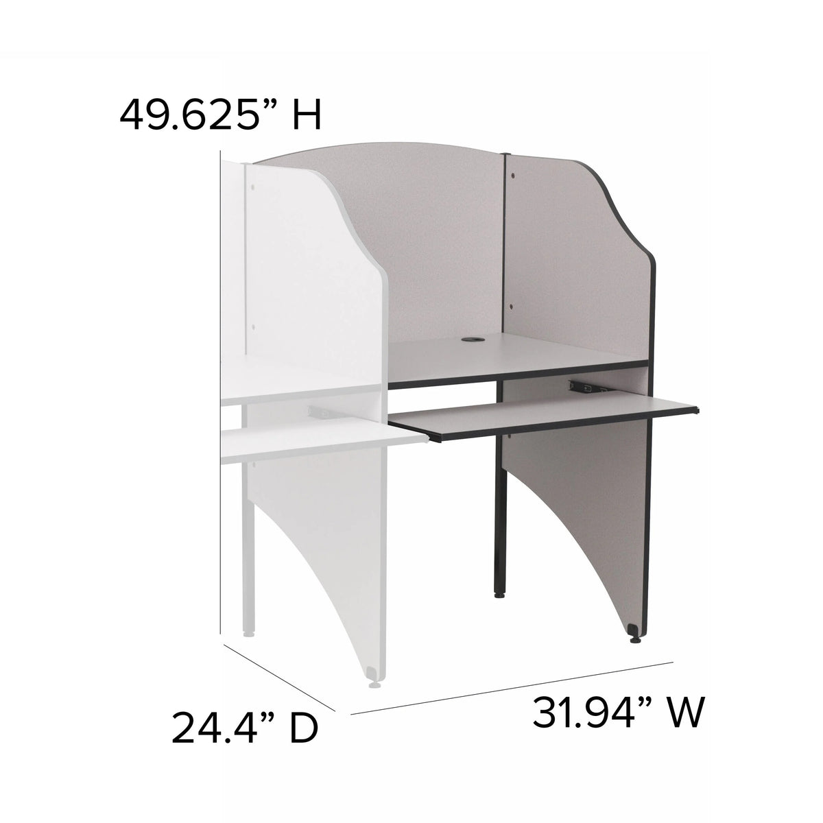 Flash Furniture MT-M6202 Laminate Carrel, 31 15/16" Wide - photo 4
