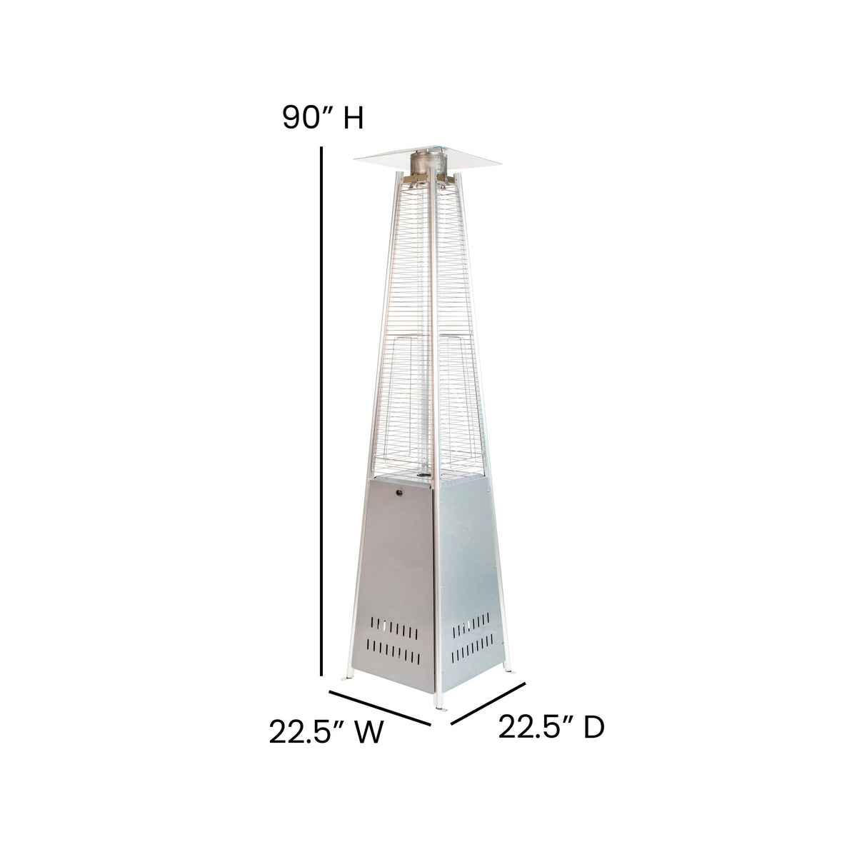 Flash Furniture NAN-FSDC Stainless Steel Patio Heater, 22 1/4" x 22 1/4" - photo 4