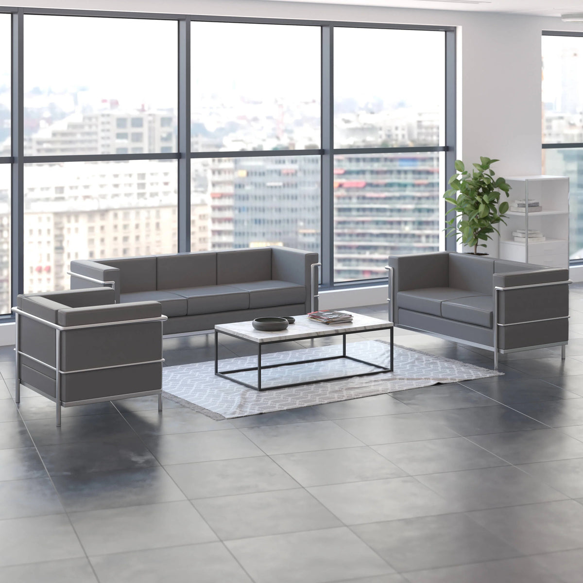 Flash Furniture ZB-REGAL-810-SET-GY-GG Reception Set, Gray - photo 3