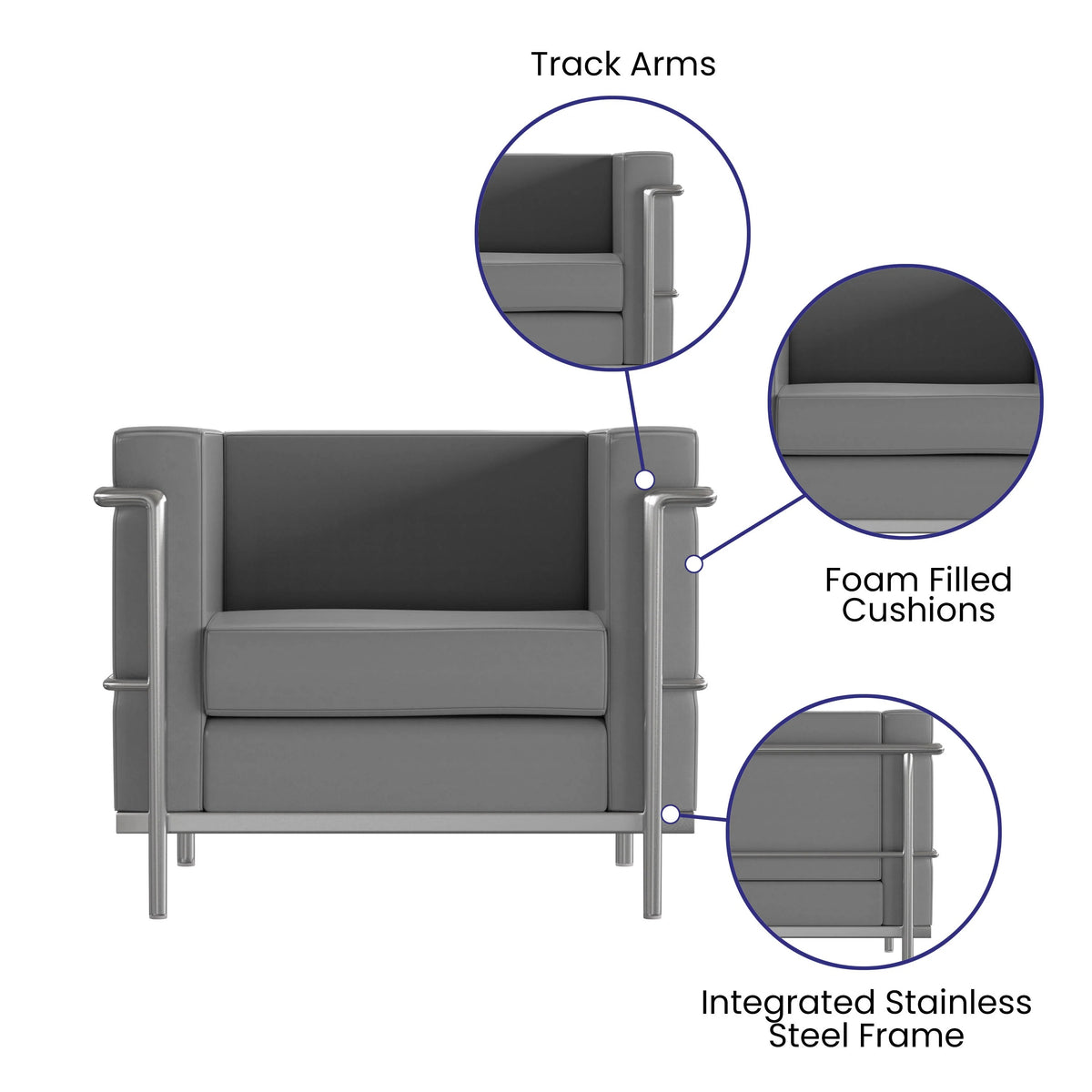 Flash Furniture ZB-REGAL-810-SET-GY-GG Reception Set, Gray - photo 4