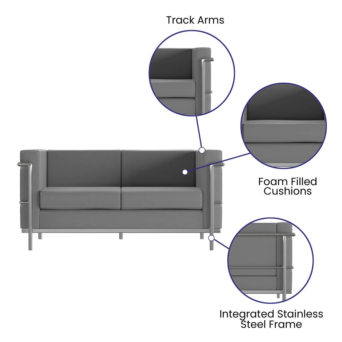 Flash Furniture ZB-REGAL-810-SET-GY-GG Reception Set, Gray - photo 5