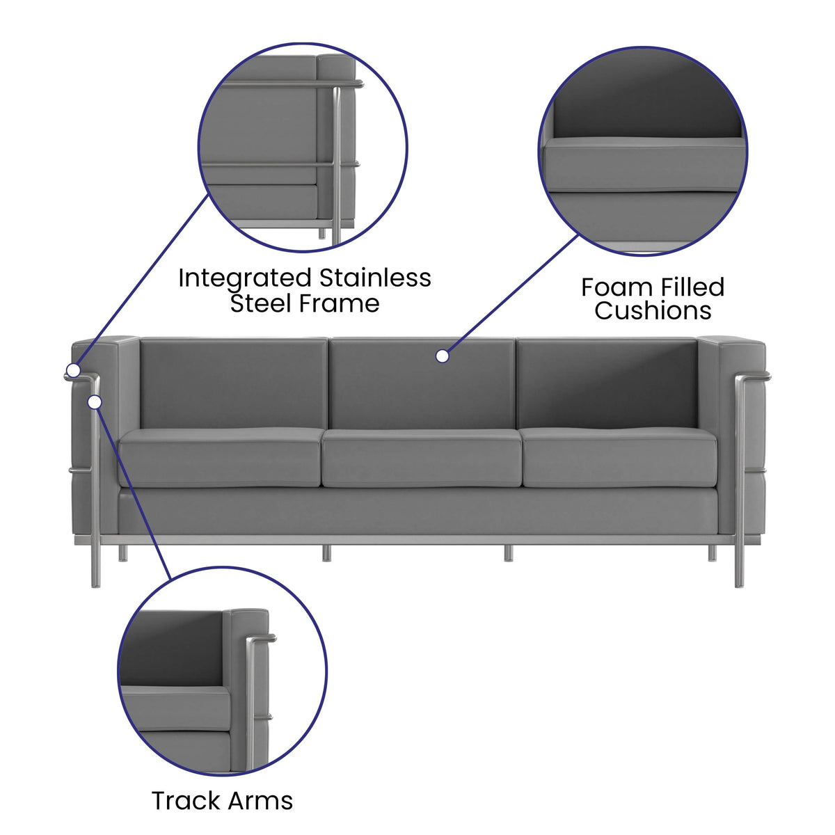 Flash Furniture ZB-REGAL-810-SET-GY-GG Reception Set, Gray - photo 6