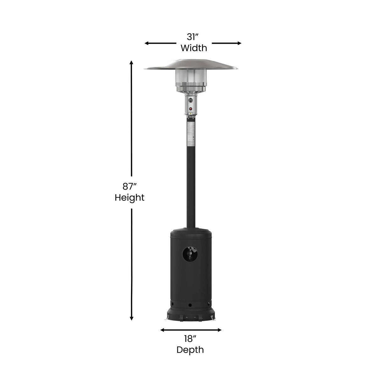 Flash Furniture NAN-HSS-AGH Patio Heater, 31" Wide - photo 4