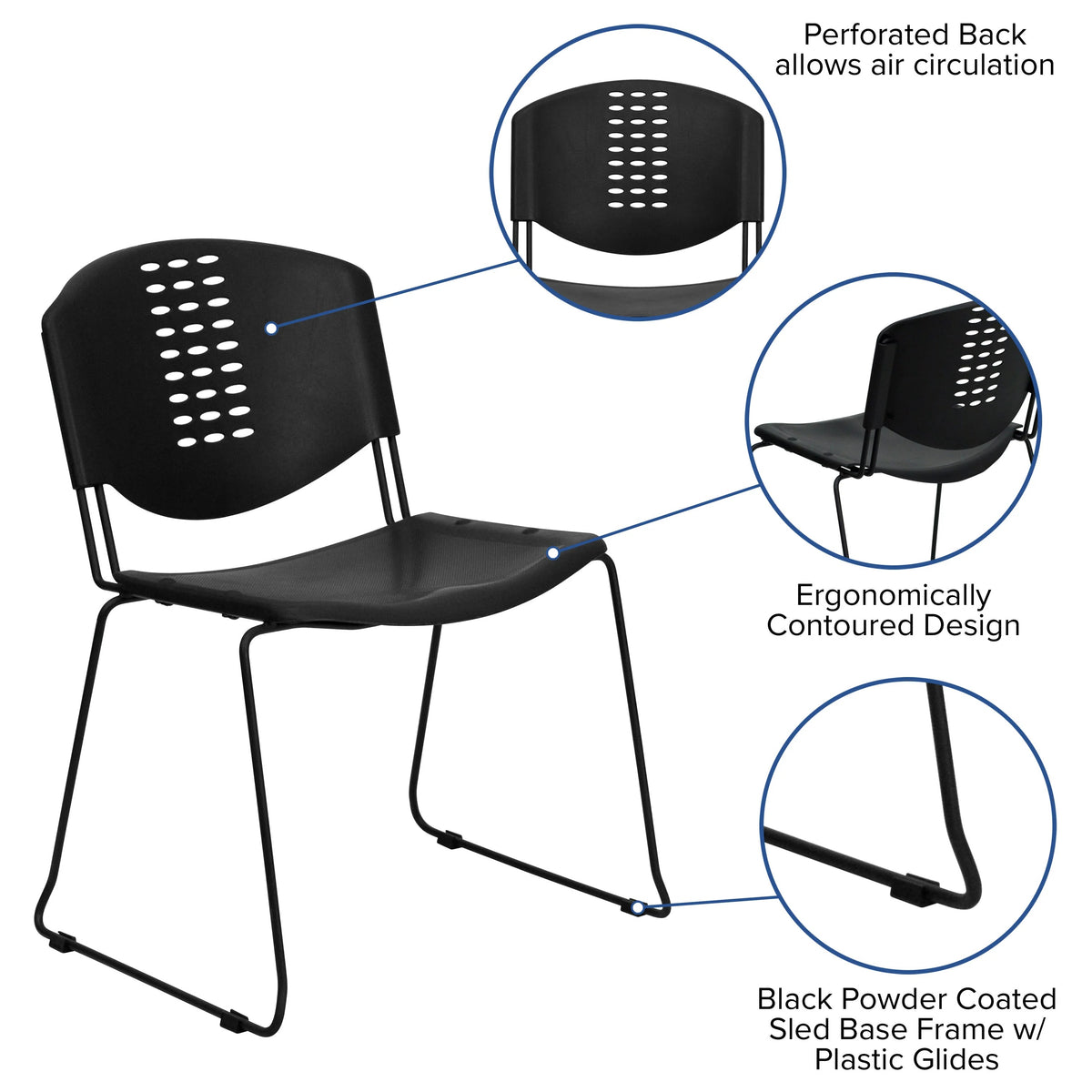 Flash Furniture RUT-NF02-BK-GG Chair, 22 3/4" Wide - photo 3