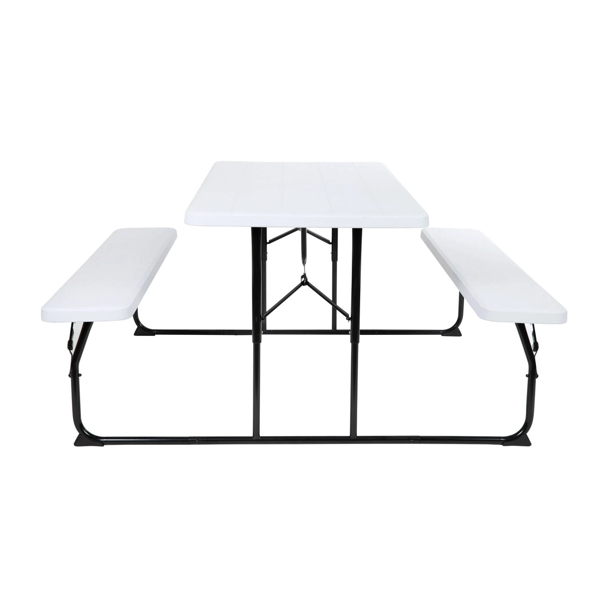 Flash Furniture RB-EBB-1470FD-WH-GG Picnic Table, 58 1/4" x 53 3/4", White - photo 6
