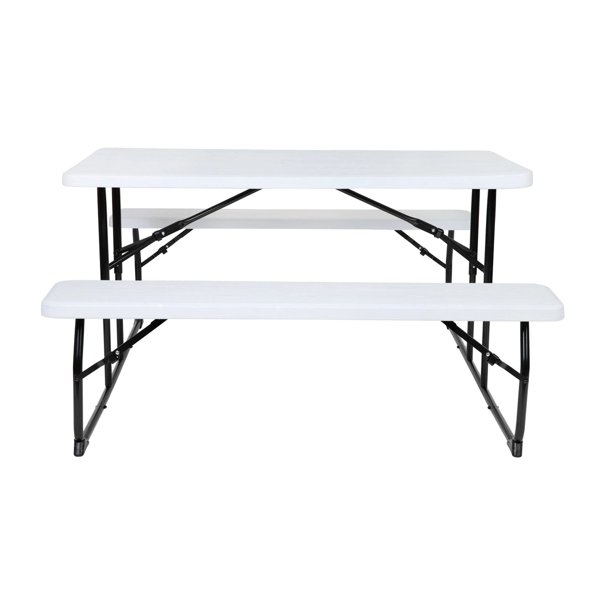 Flash Furniture RB-EBB-1470FD-WH-GG Picnic Table, 58 1/4" x 53 3/4", White - photo 7