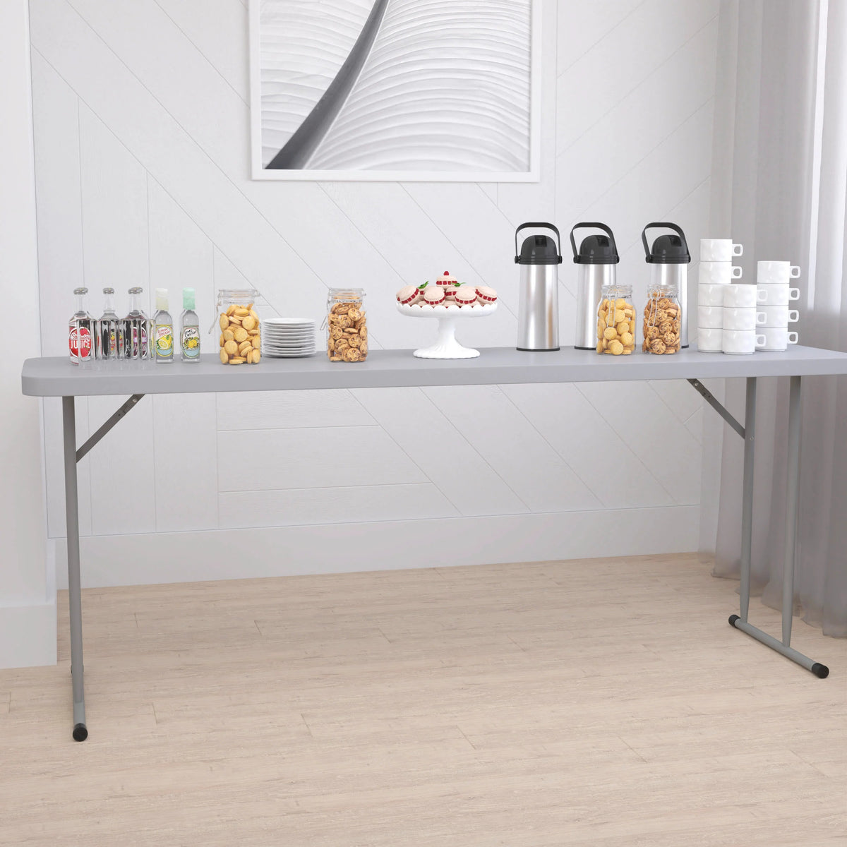 Flash Furniture Folding Table, 18" Wide, White - photo 5