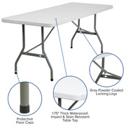 Flash Furniture Folding Table, 30" Wide, White - photo 2