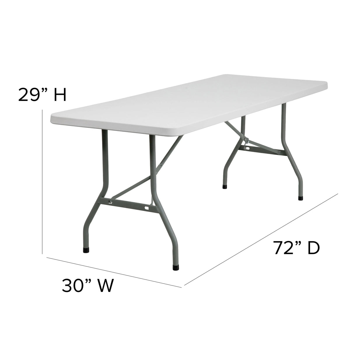 Flash Furniture Folding Table, 30" Wide, White - photo 3