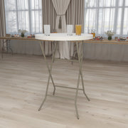 Flash Furniture RB-32RB-BAR-GW-GG Folding Table, 31 1/2" Diameter, White - photo 2