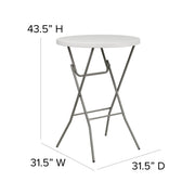 Flash Furniture RB-32RB-BAR-GW-GG Folding Table, 31 1/2" Diameter, White - photo 4