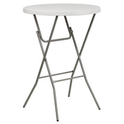 Flash Furniture RB-32RB-BAR-GW-GG Folding Table, 31 1/2" Diameter, White - Default Title