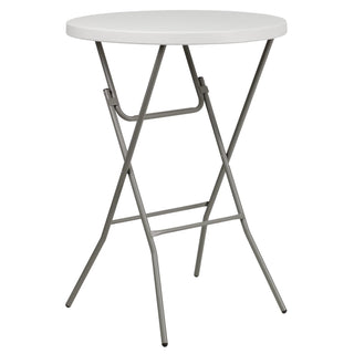 Flash Furniture RB-32RB-BAR-GW-GG Folding Table, 31 1/2" Diameter, White - Default Title