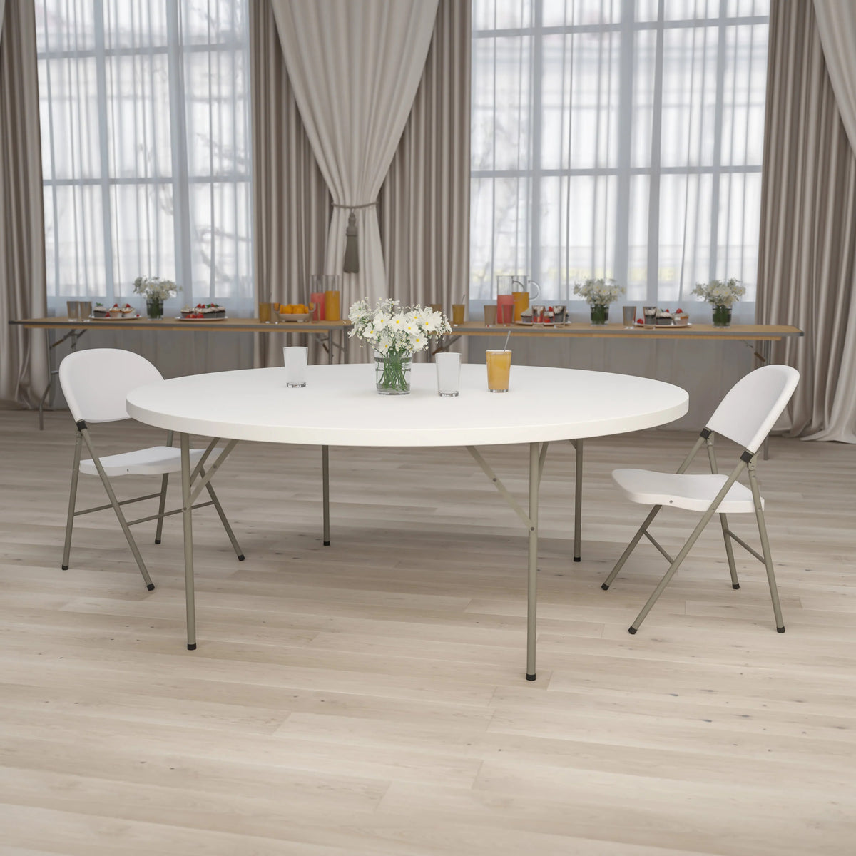 Flash Furniture Folding Table, 29" High, White - photo 5