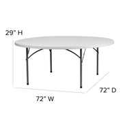 Flash Furniture Folding Table, 29" High, White - photo 6