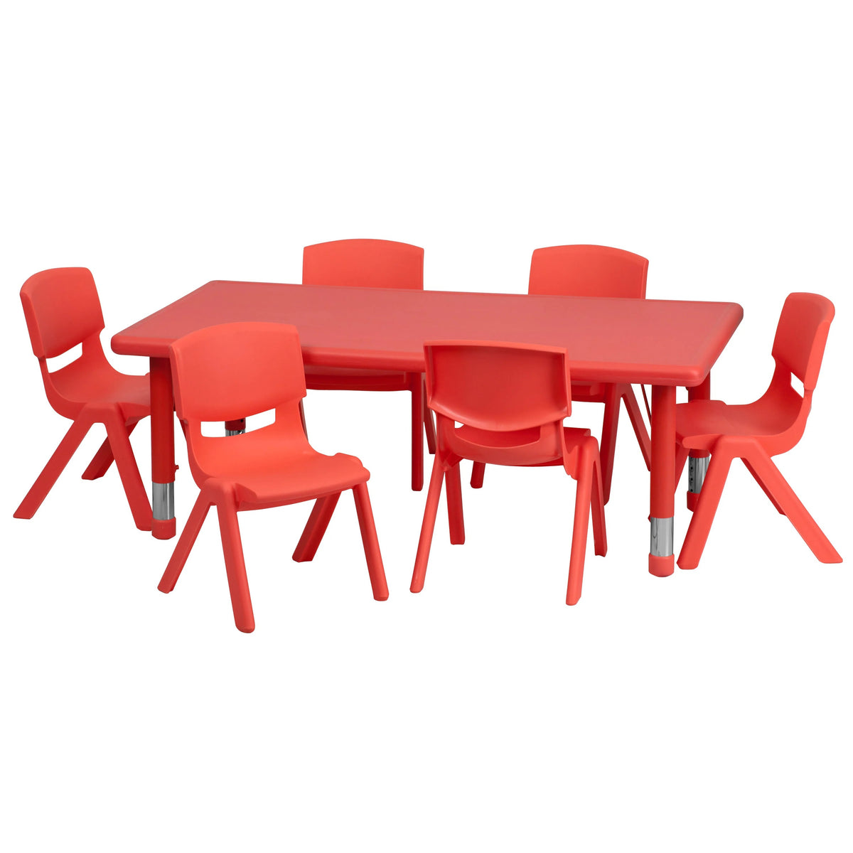 Flash Furniture YU-YCX-0013-2-RECT-TBL Table, 24" x 48" - Red