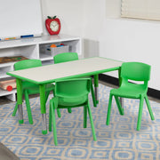 Flash Furniture YU-YCY-060-0034-RECT-TBL Plastic Table, 23 5/8" x 47 1/4" - photo 2
