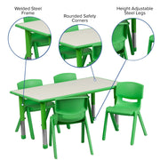Flash Furniture YU-YCY-060-0034-RECT-TBL Plastic Table, 23 5/8" x 47 1/4" - photo 3