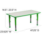 Flash Furniture YU-YCY-060-0034-RECT-TBL Plastic Table, 23 5/8" x 47 1/4" - photo 4