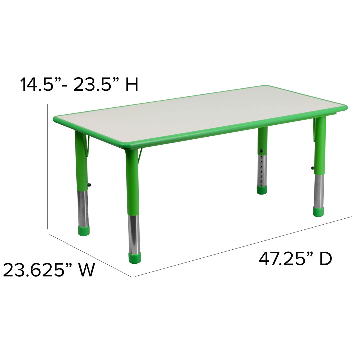 Flash Furniture YU-YCY-060-0034-RECT-TBL Plastic Table, 23 5/8" x 47 1/4" - photo 4