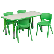 Flash Furniture YU-YCY-060-0034-RECT-TBL Plastic Table, 23 5/8" x 47 1/4" - Green