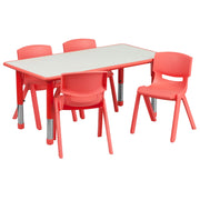 Flash Furniture YU-YCY-060-0034-RECT-TBL Plastic Table, 23 5/8" x 47 1/4" - Red
