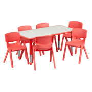 Flash Furniture YU-YCY-060-0036-RECT-TBL Table, 23 5/8" x 47 1/4" - Red