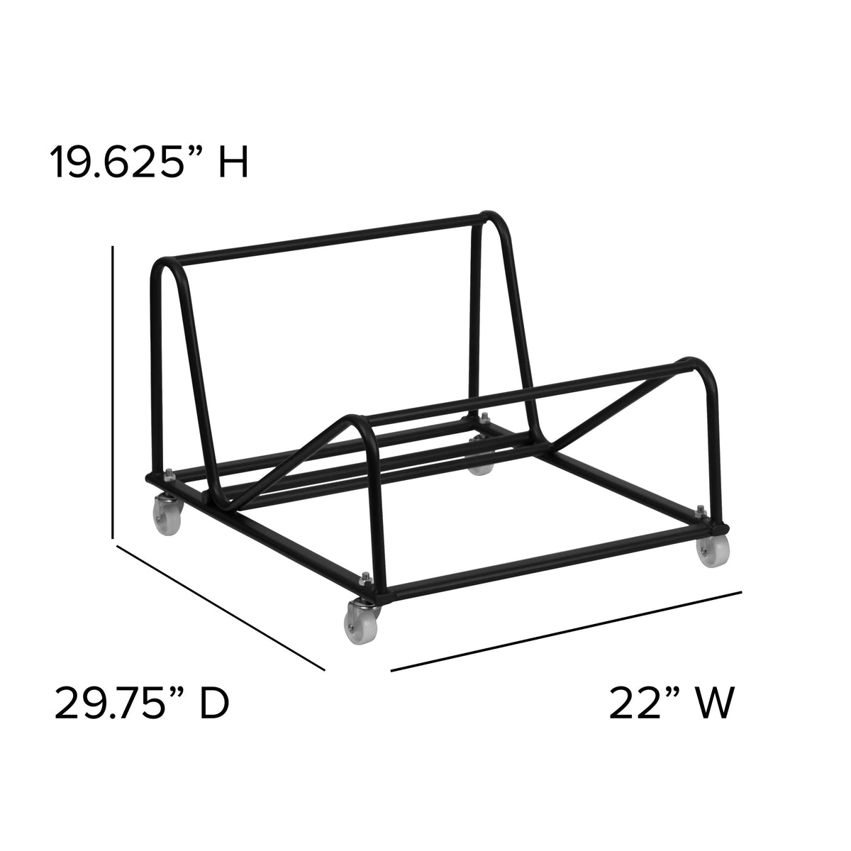 Flash Furniture RUT-188-DOLLY-GG Steel Chair Dolly, 22" x 29 3/4", Black - photo 4