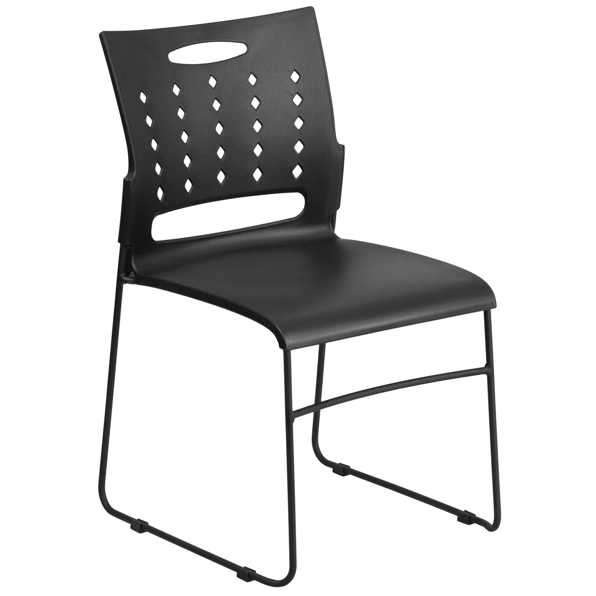 Flash Furniture RUT-2 Plastic Chair, 881 lb. Capacity - Black