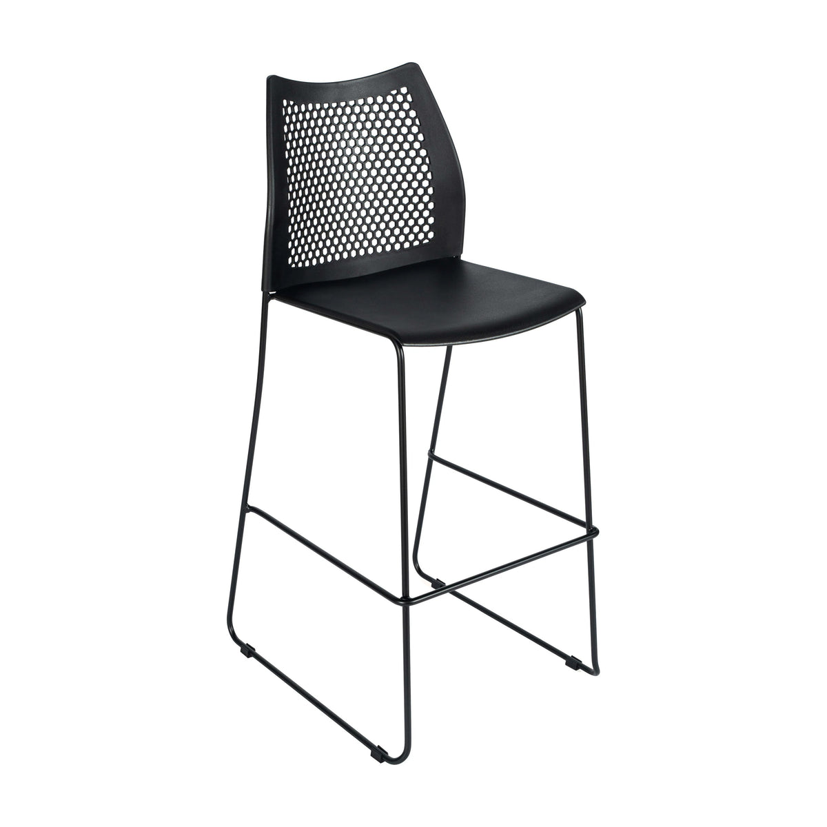 Flash Furniture RUT-498A-BS Hercules Bar Stool, 19 3/4" Wide - Black Black