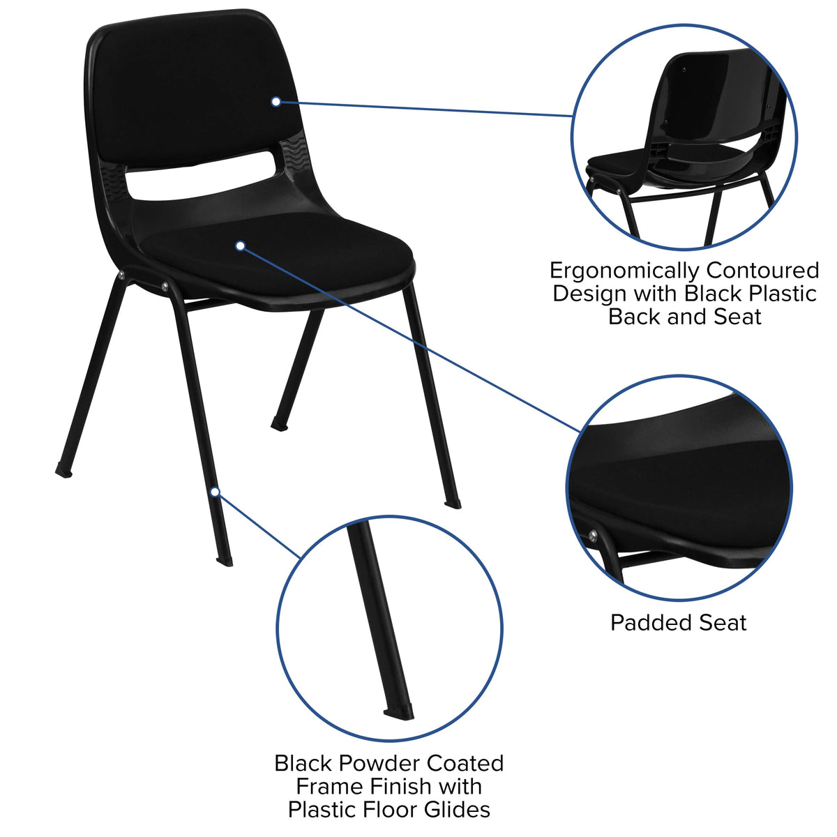 Flash Furniture RUT-EO1 Chair, 21" Wide, Black - photo 3