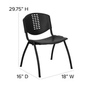 Flash Furniture RUT-NF01A-BK-GG Plastic Chair, 880 lb. Capacity, Black - photo 4