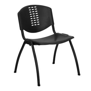 Flash Furniture RUT-NF01A-BK-GG Plastic Chair, 880 lb. Capacity, Black - Default Title