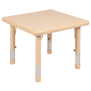 Flash Furniture YU-YCX Activity Table, 14 1/2 - 23 3/4" High, Beige - Square