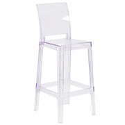 Flash Furniture Bar Stool, 17" Wide, Clear - 44 3/4"