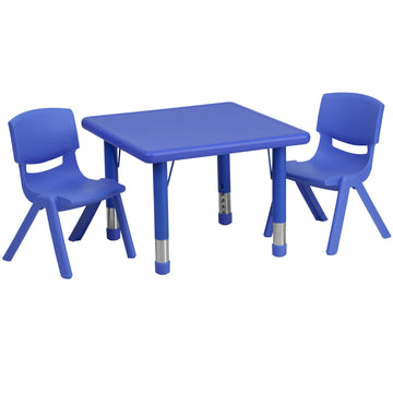 Flash Furniture YU-YCX-0023-2-SQR-TBL Plastic Table, 24" x 24" - Blue
