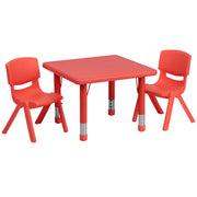 Flash Furniture YU-YCX-0023-2-SQR-TBL Plastic Table, 24" x 24" - Red