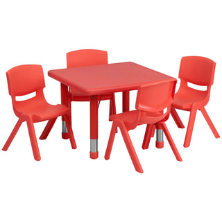 Flash Furniture YU-YCX-0023-2-SQR-TBL-RED-E-GG Plastic Table, 24" x 24" - Default Title
