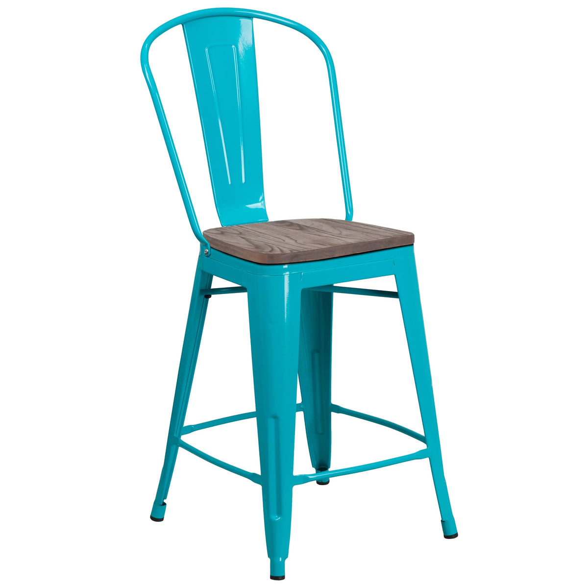 Flash Furniture ET-3534-24 Stool, 17 3/4" Wide - Crystal Teal-Blue