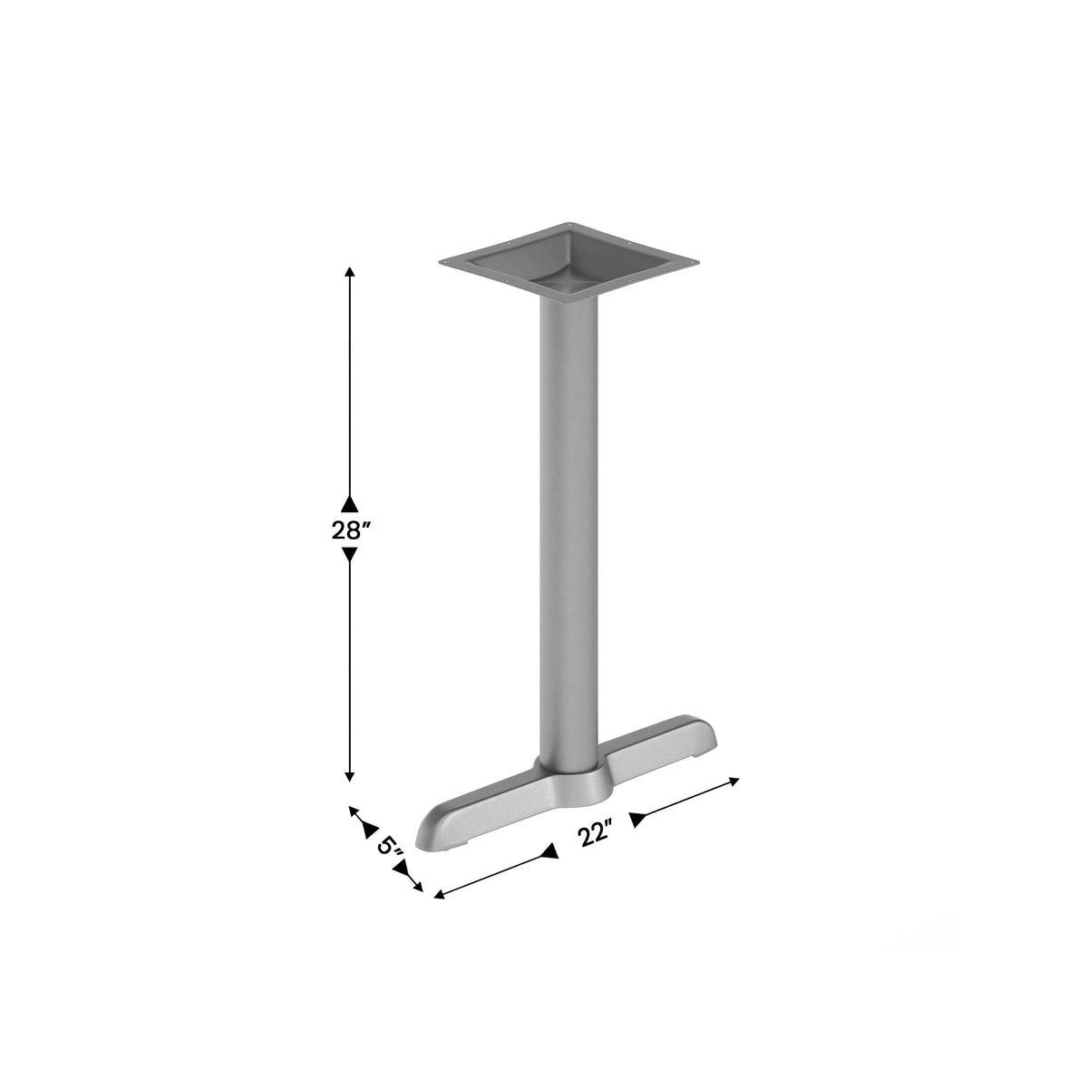 Flash Furniture XU-T0522 Cast Iron Table Base, 5" x 22", Black - photo 5