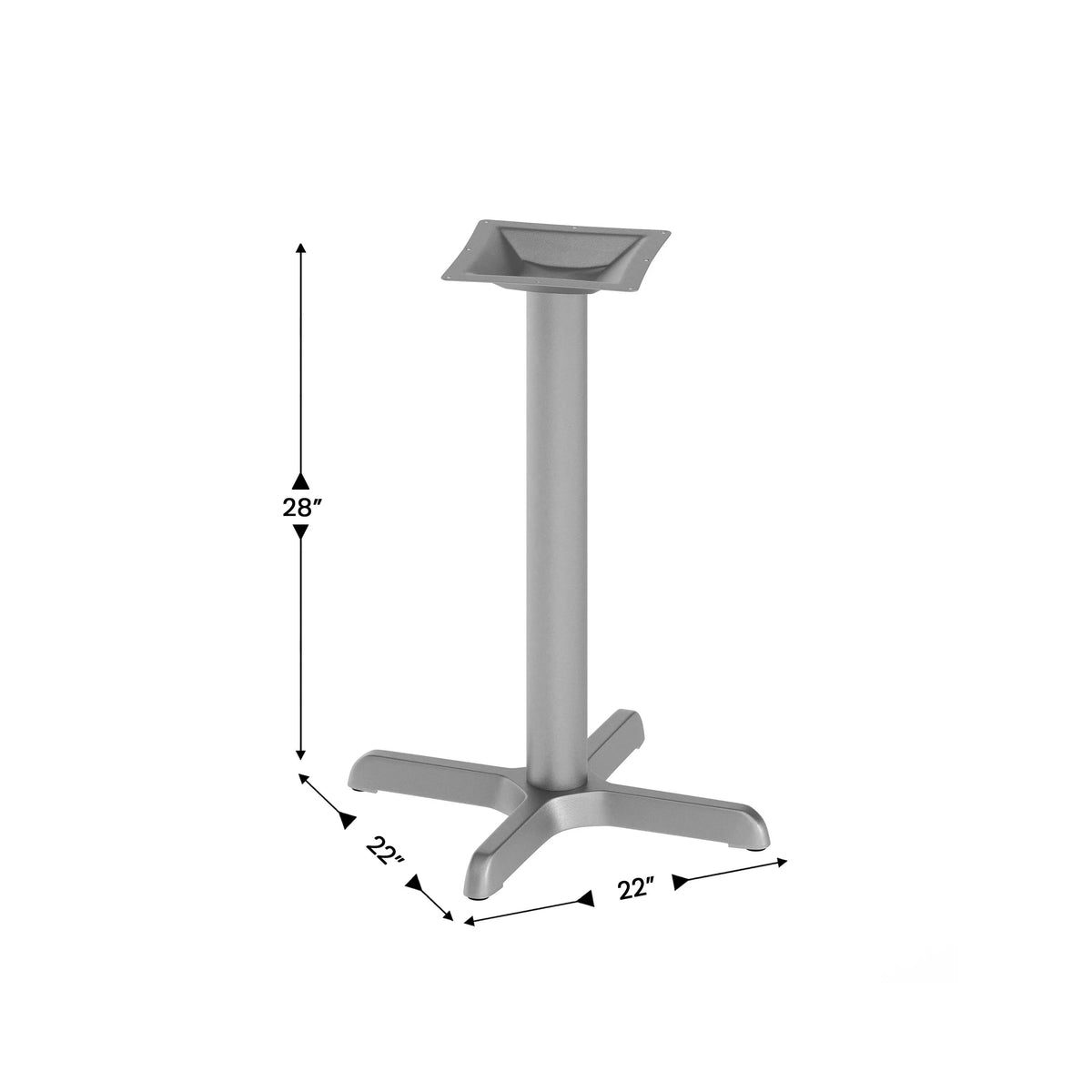 Flash Furniture XU-T2222 Cast Iron Table Base, 22" x 22", Black - photo 3