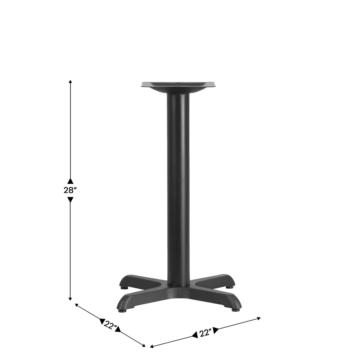 Flash Furniture XU-T2222 Cast Iron Table Base, 22" x 22", Black - photo 7