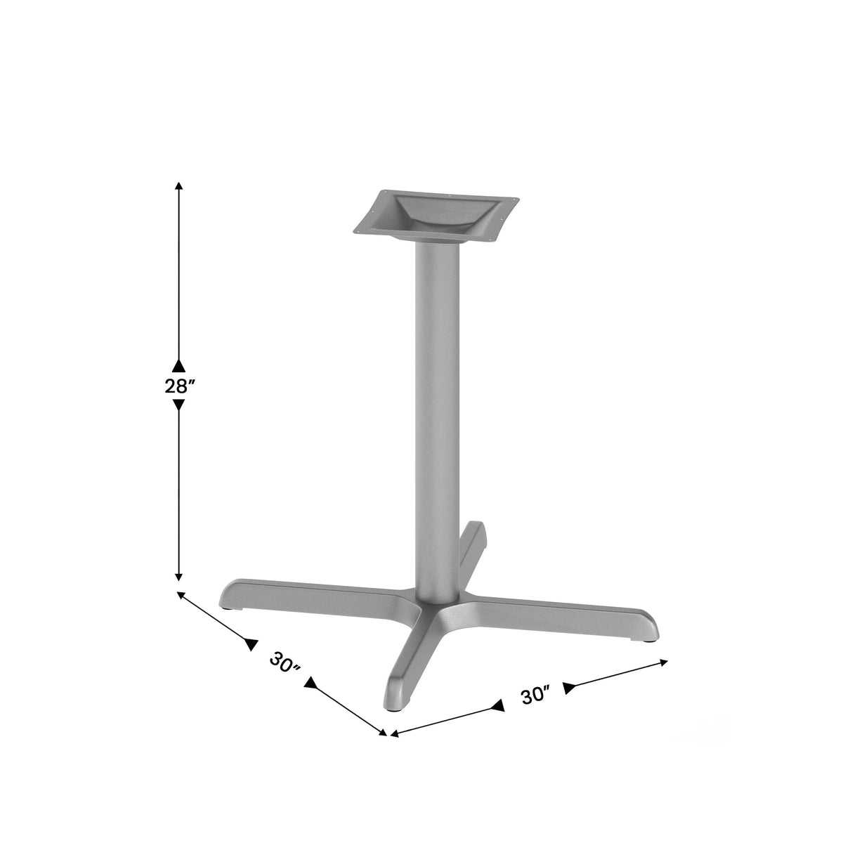 Flash Furniture XU-T3030 Cast Iron Table Base, 30" x 30", Black - photo 2