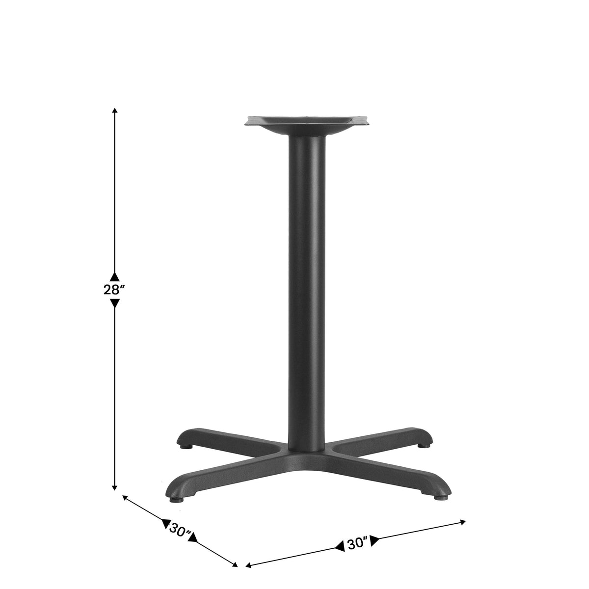 Flash Furniture XU-T3030 Cast Iron Table Base, 30" x 30", Black - photo 6