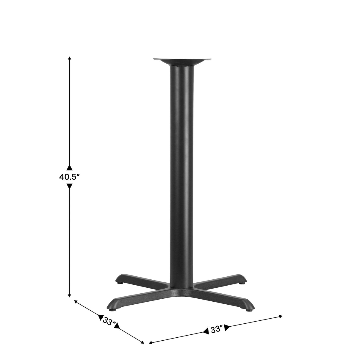 Flash Furniture XU-T3333 Cast Iron Table Base, 33" x 33", Black - photo 5