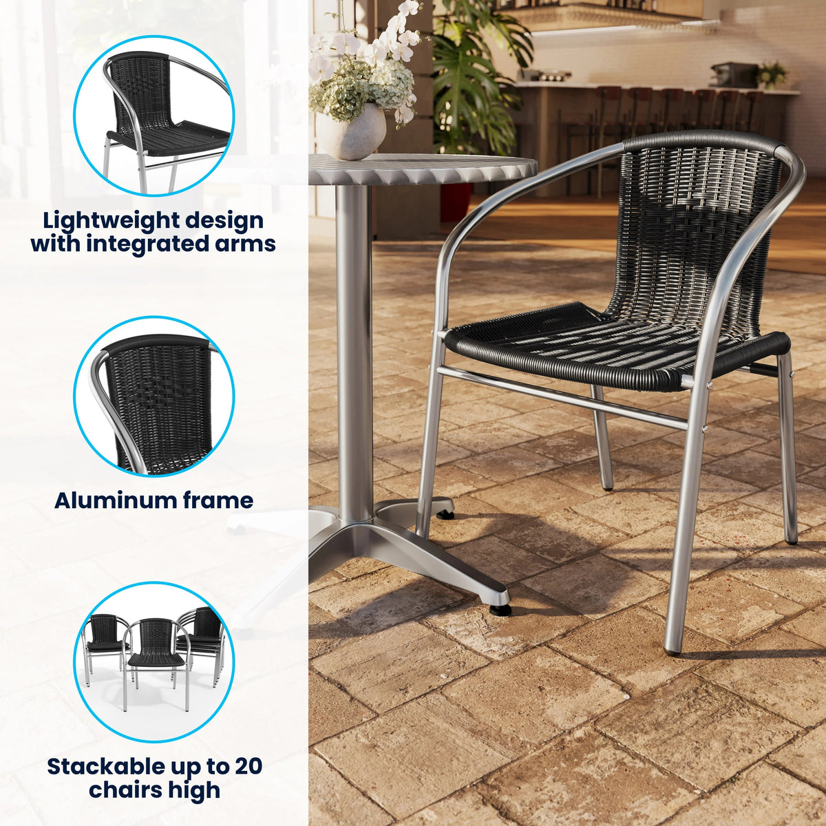 Flash Furniture TLH-020-BK-GG Chair, 21 3/4" Wide - photo 3