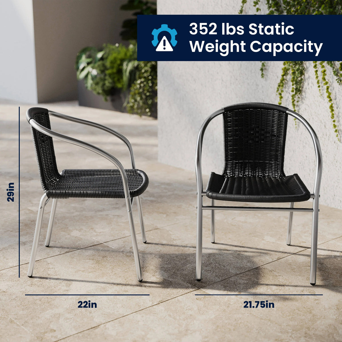 Flash Furniture TLH-020-BK-GG Chair, 21 3/4" Wide - photo 4