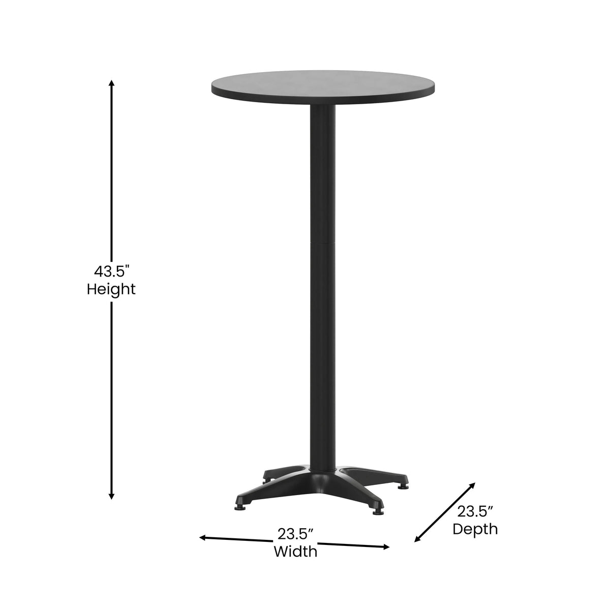 Flash Furniture TLH-059A-GG Folding Table, 23 1/4" Diameter, Silver - photo 2