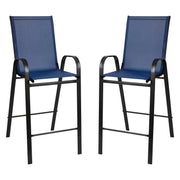 Flash Furniture 2-JJ-092H Bar Stool, 22" Wide, 2/Set - Navy