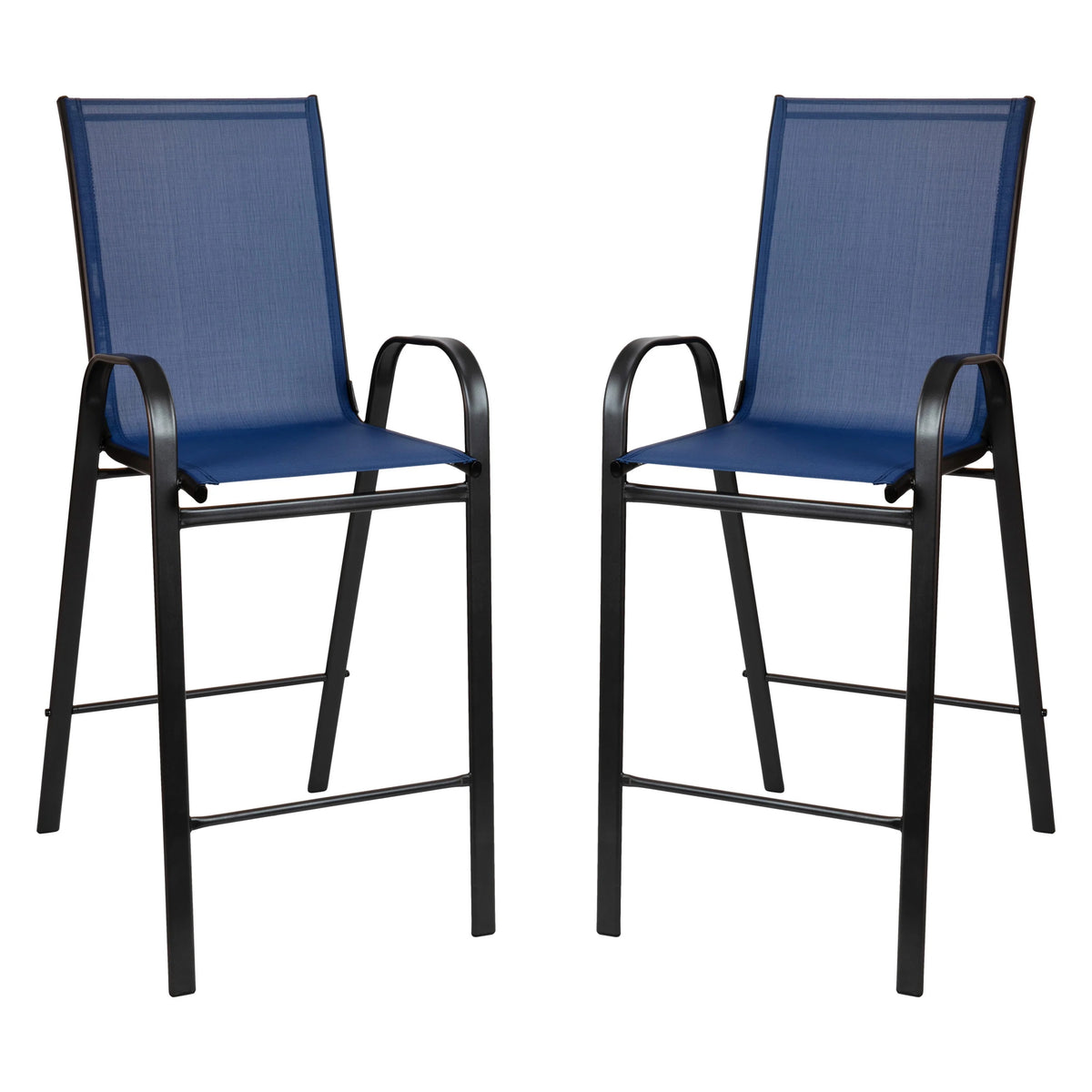 Flash Furniture 2-JJ-092H Bar Stool, 22" Wide, 2/Set - Navy